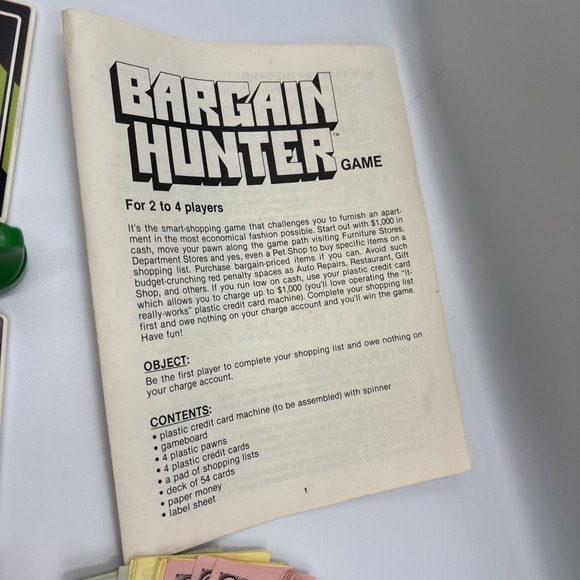 Vintage 1981 Milton Bradley Bargain Hunter Game Clean CC Machine Works COMPLETE - Picture 6 of 11